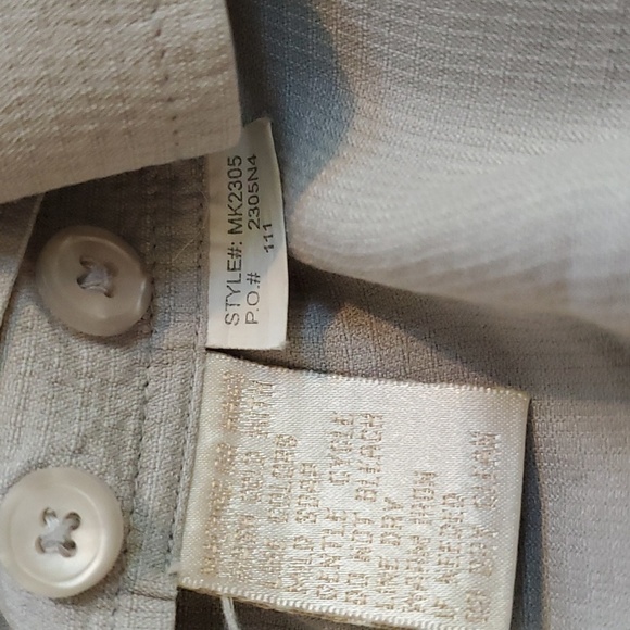 Perry Ellis = Mens Silk Gray Short sleeve pocket dress shirt Sz.Large - Picture 5 of 5